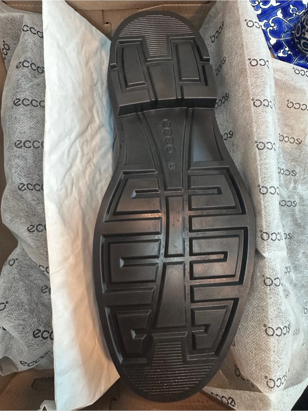 NIB Ecco London Metropole Black Leather Derby Shoe size 43 (US 9.0-9.5)